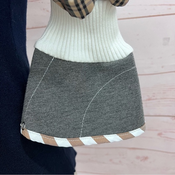 Modcloth Madras Plaid Colorblock Puff Sleeve Sweater - Picture 2 of 9